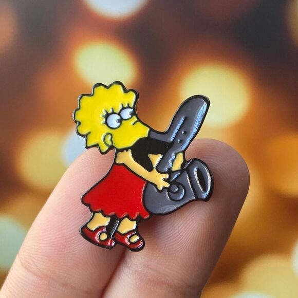 Lisa Simpson Sax Enamel Pin/ Brooch - Picture 1 of 5